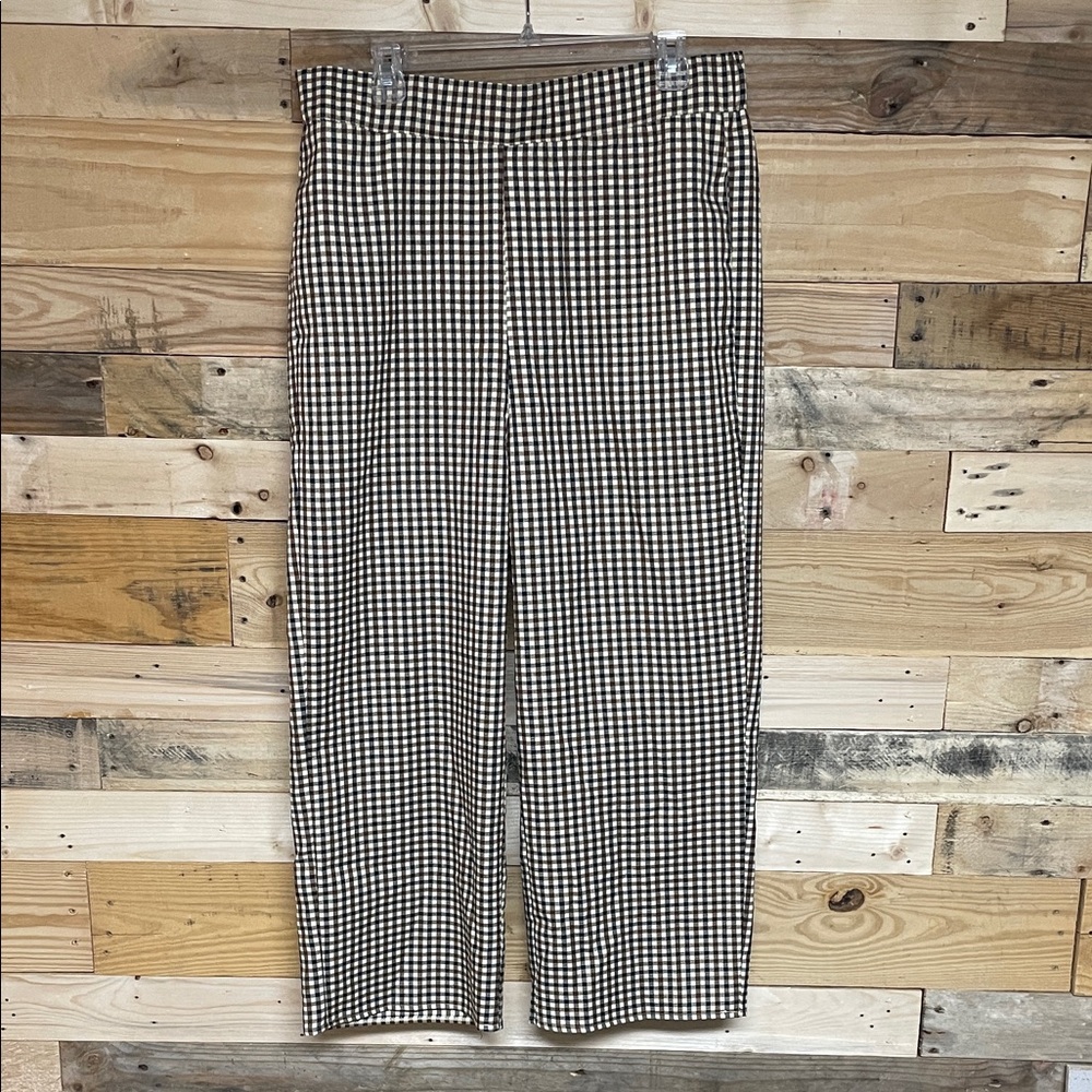 C.Y Fashion size 1XL Black, Tan, Brown Checkered Lightweight Pants with Pockets